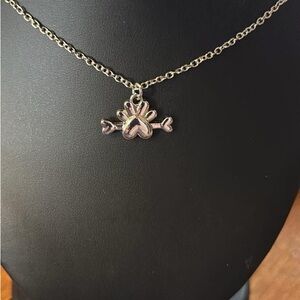 paparazzi Silver Paw Heart Arrow Pendant Necklace